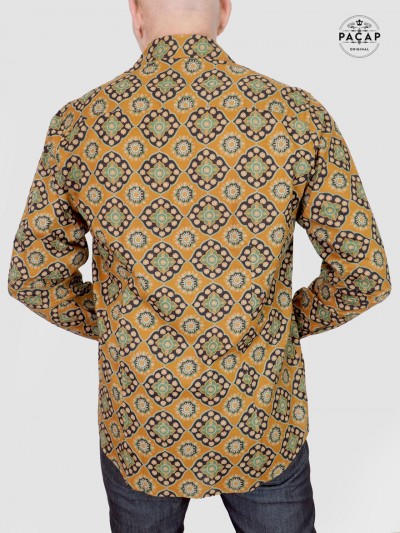 chemise vintage originale a motif coupe ajustée