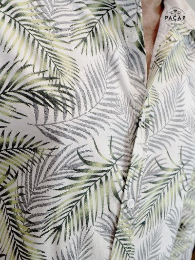 chemise tropicale vacance plage feuillages palmier