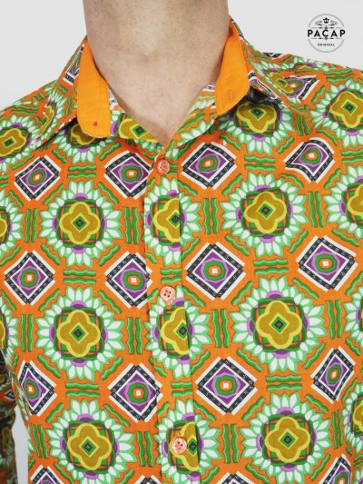 chemise aborigène africaine tribal pour homme