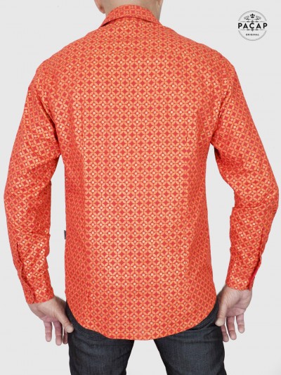 Indian shirt red shiny pattern