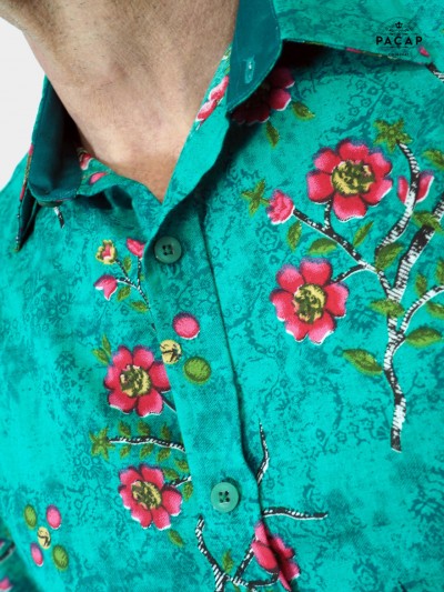 chemise japonaise à fleurs