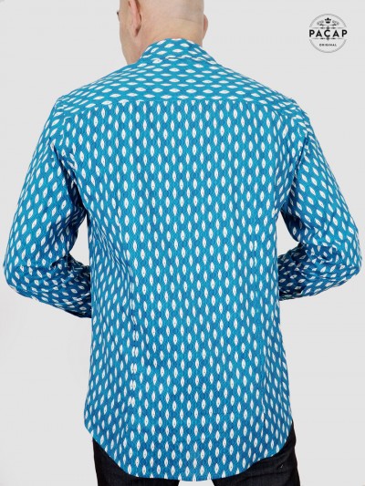 fitted italian shirt with atypical fancy print