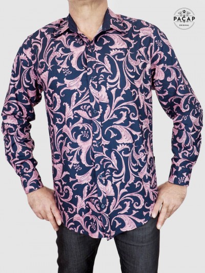 men's pink floral sapphire shirt