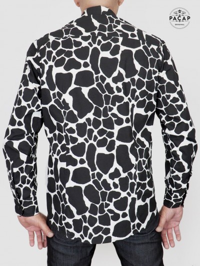 black and white cow giraffe cheetah print shirt