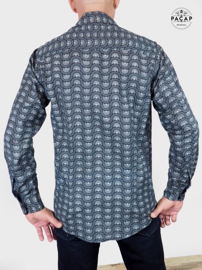 black shirt with a long-sleeve design for men