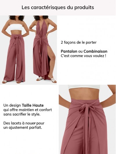 tuto comment porter trransformer pantalon ample portefeuille fendu, patte d'elephant, taille unique, ouvert