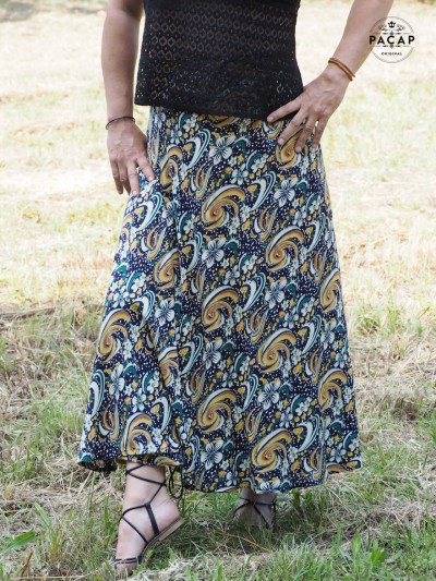 women's ankle-length midi skirt in viscose