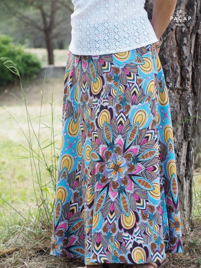 multi-colored midi skirt one size fits all