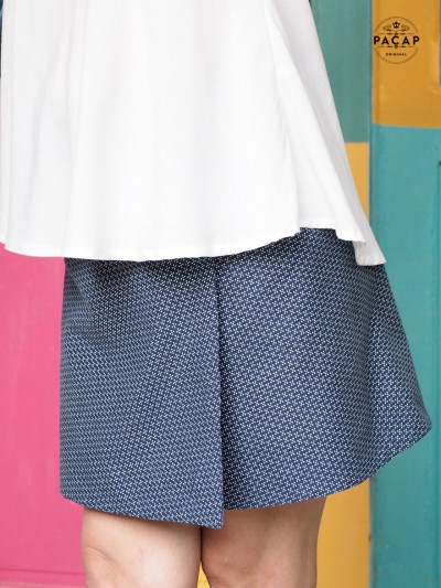 Mid-length knee-length plaid slit trapeze skirt