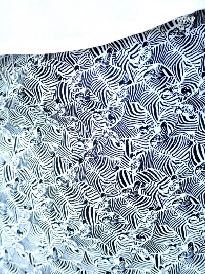 animal print slit skirt in printed cotton