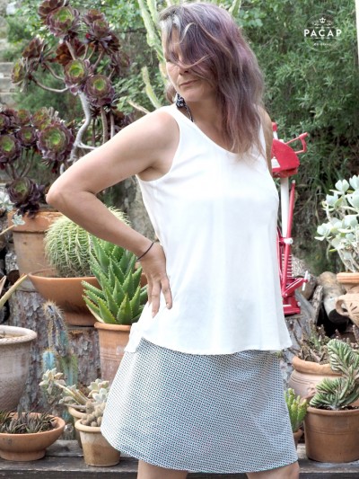 jupe formel habillée blanche tenue travail en jupe pour femme imprimé qualité coton