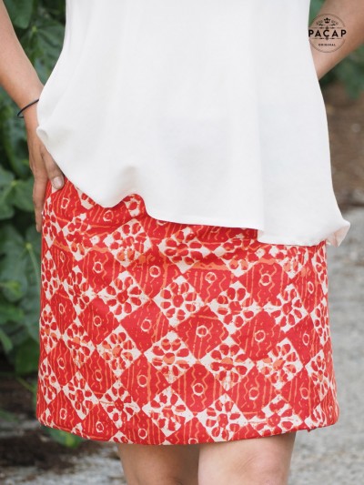 Rouge Block Prints Indian slit skirt with reversible ethnic motif