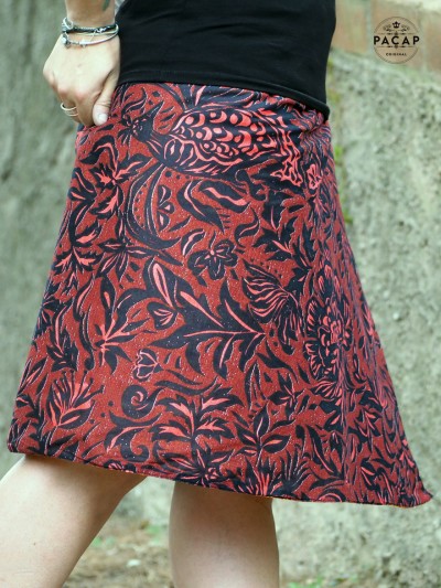 women's red skirt