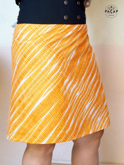 women's orange skirt