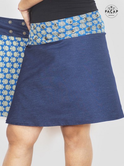 high-waisted reversible skirt grande taille