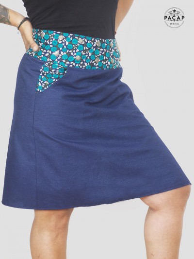 high-waisted denim skirt for women