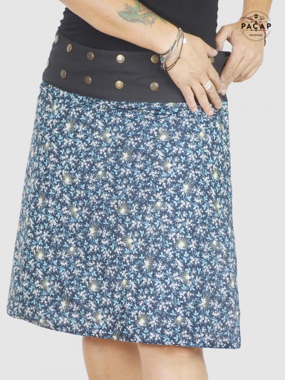 navy blue wrap skirt large