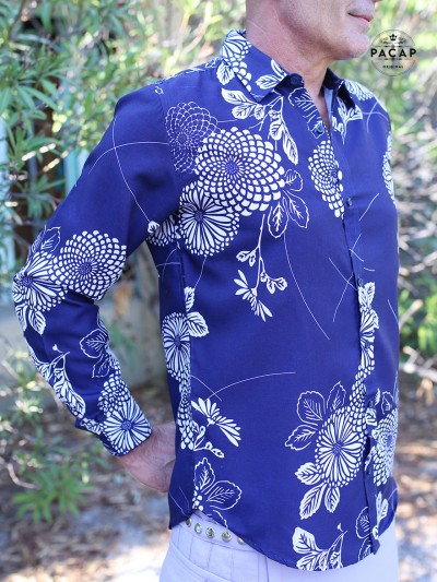 blue floral shirt classy formal dress shirt for men slim fit quality cotton
