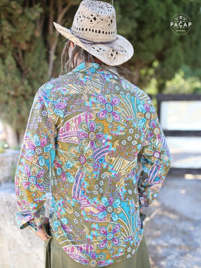 Fancy atypical multicolored long-sleeve shirt