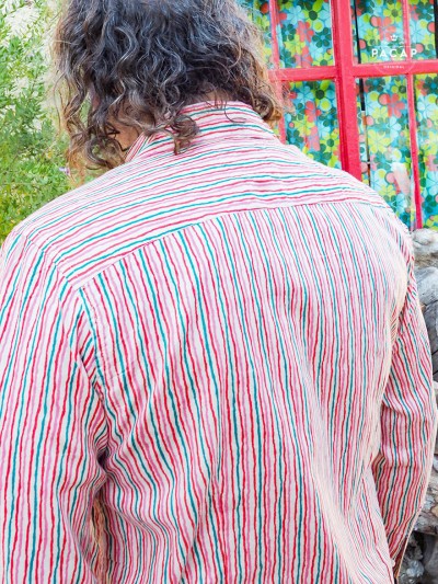 men's printed striped shirt