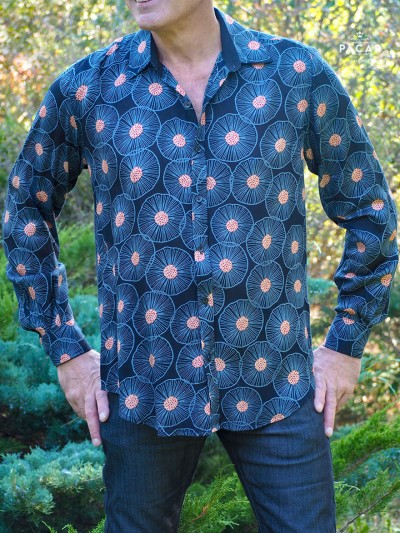 chemise décontractée imprimé originale fleurs pissenlit