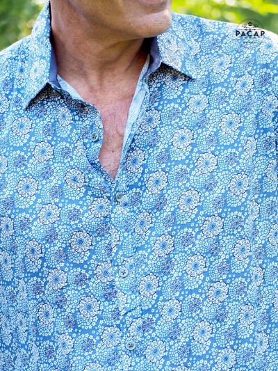 chemise à fleurs de marque francaise, chemise en viscose imprimé fleurs, chemise boho chic