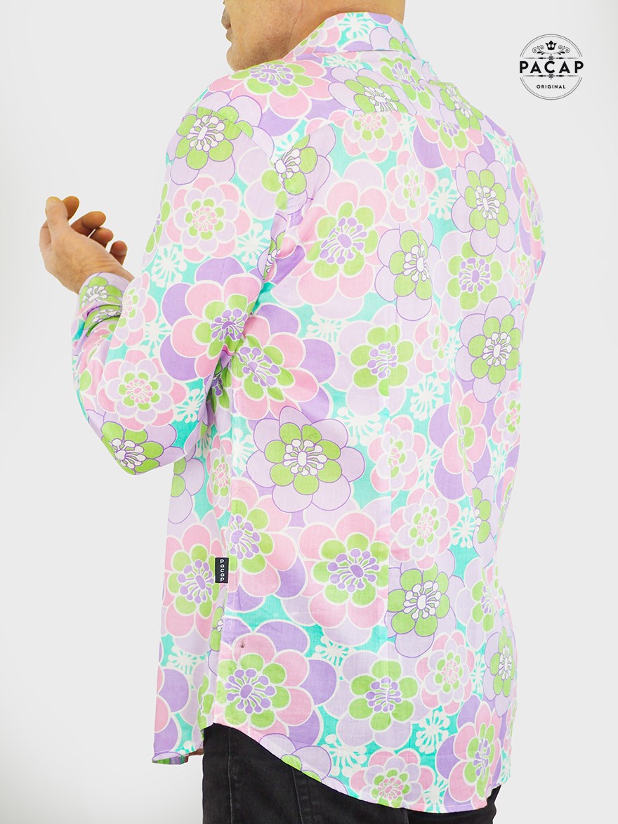Chemise voile manches bouffantes multicolore femme | Morgan
