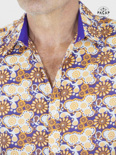 chemise fantaisie à motifs éxcentrique atypique pour homme style funky psychédélique