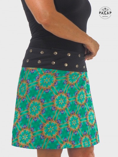jupe grande taille femme taille unique ajustable en coton imprimée