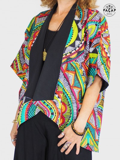 veste kimono, kimono femme, veste kimono wax, veste kimono femme chic, veste kimono africaine