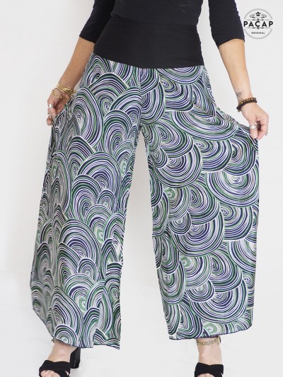 palazzo, pantalon large, pantalon yoga, boheme, ethnique, samourai, plage cercle, africain