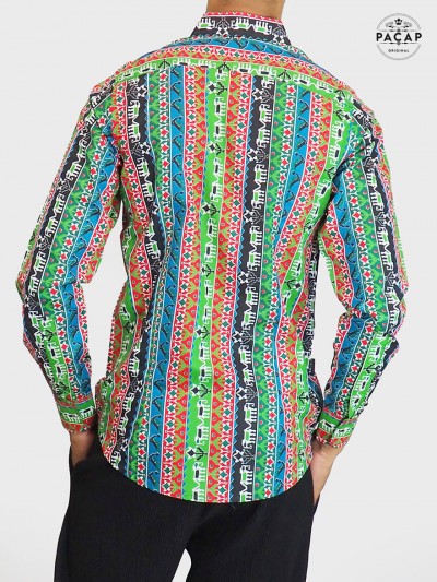 Chemise Ethnique Originale Imprime Fantaisie Indien Taille S BUDAPEST Taille S