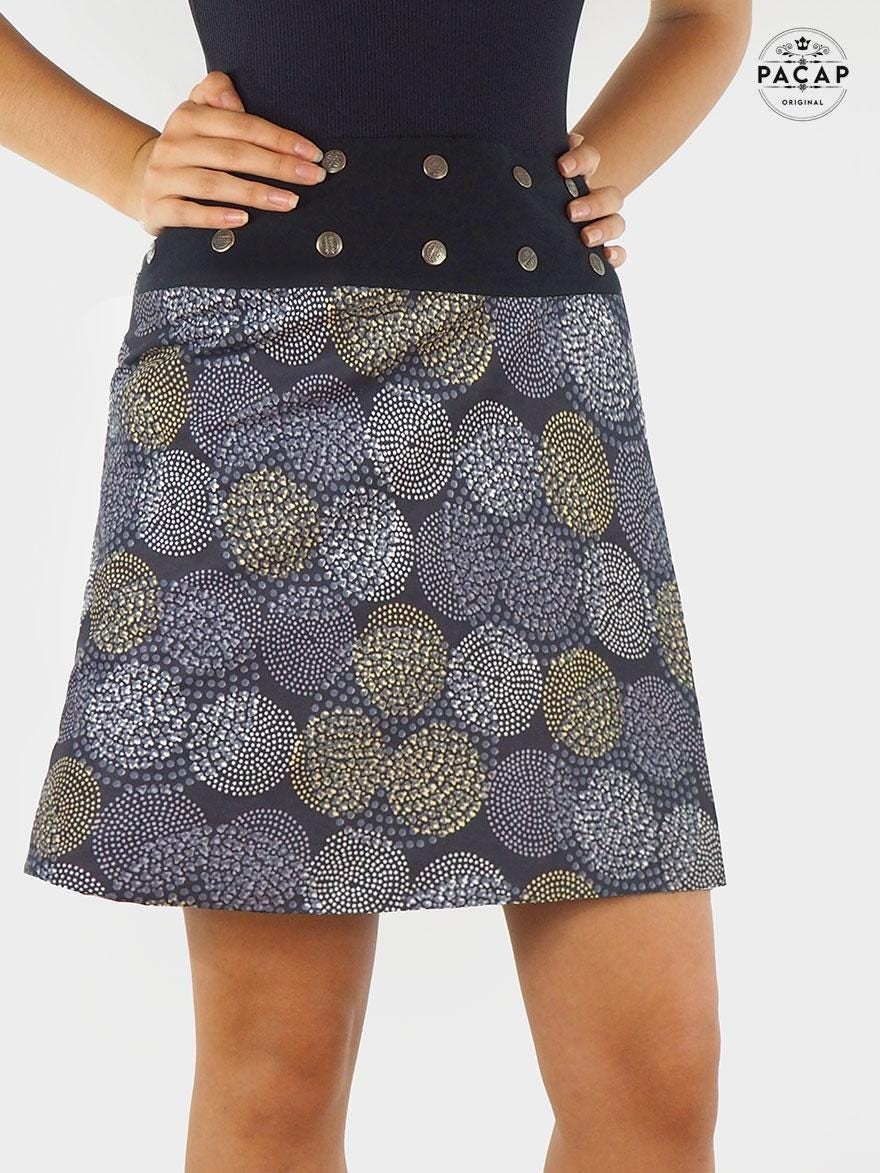 jupe portefeuille réversible pour femme