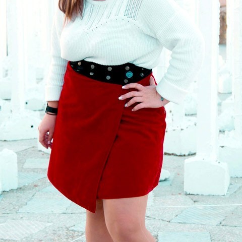 Skirt Buttons Grand Size Velvet Autumn/Winter Collection-PACAP