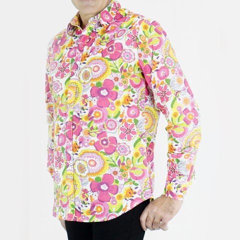 Hawaiian Shirt Floral Printed Long Sleeve