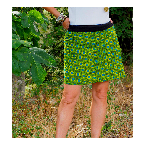 Women's Printed Flared Skirt - Thin Snap Belt - PACAP