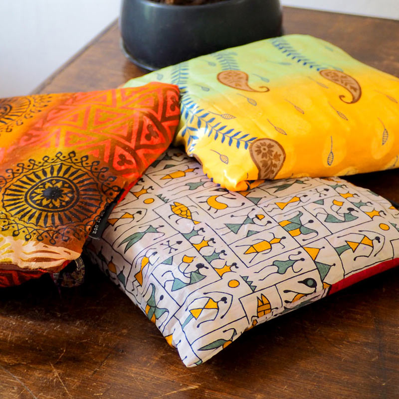 recycled sari bag, gift bag, gift wrap bag
